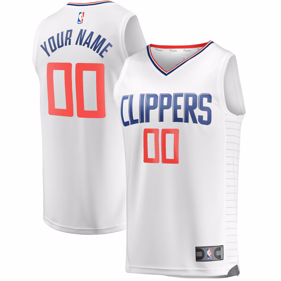 Youth LA Clippers Fanatics White Fast Break Custom Replica Jersey - Association Edition - Jersey