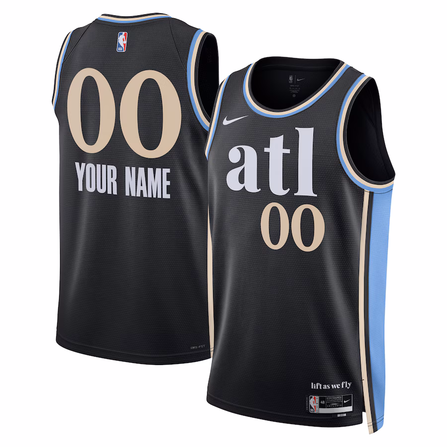 Unisex Atlanta Hawks  Nike Black 2023/24 Custom Swingman Jersey - City Edition - Jersey