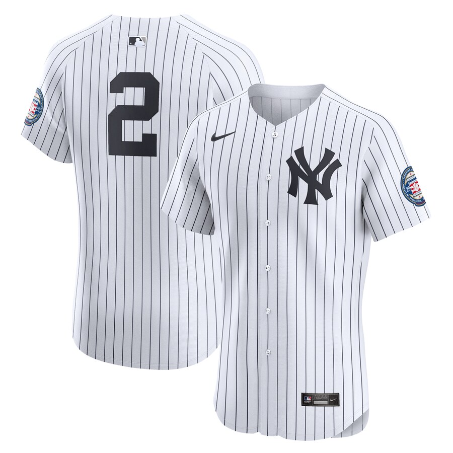 Men's New York Yankees Derek Jeter Nike White Home Elite Jersey - Jersey