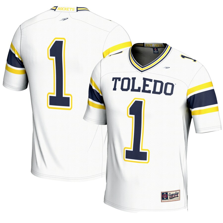 Men's GameDay Greats #1 White Toledo Rockets Endzone Football Jersey - Jersey