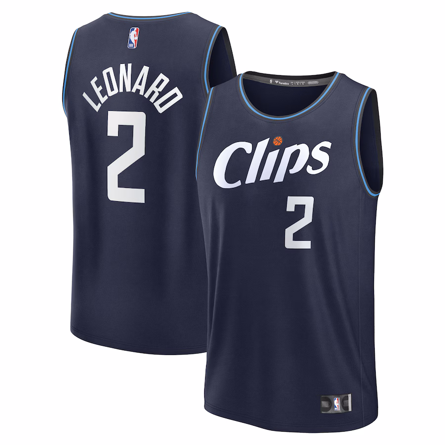 Youth LA Clippers Kawhi Leonard Fanatics Navy Fast Break Jersey - City Edition - Jersey