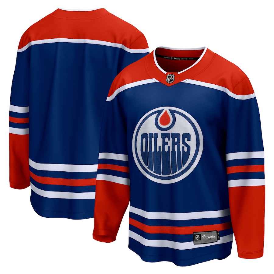 Men's Edmonton Oilers Fanatics Royal Home Breakaway Blank Jersey - Jersey