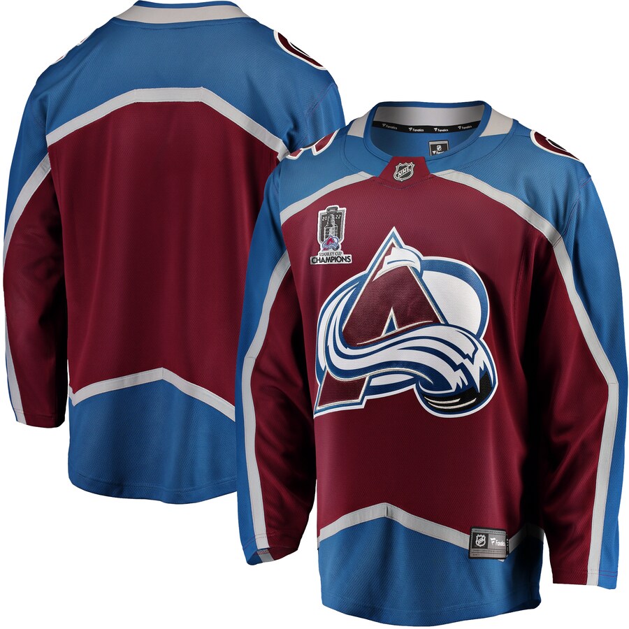 Men's Colorado Avalanche Fanatics Branded Burgundy 2022 Stanley Cup Champions Home Breakaway Jersey - Jersey