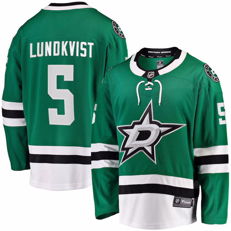 Men's Dallas Stars Nils Lundkvist Fanatics Kelly Green Home Premier Breakaway Player Jersey - Jersey
