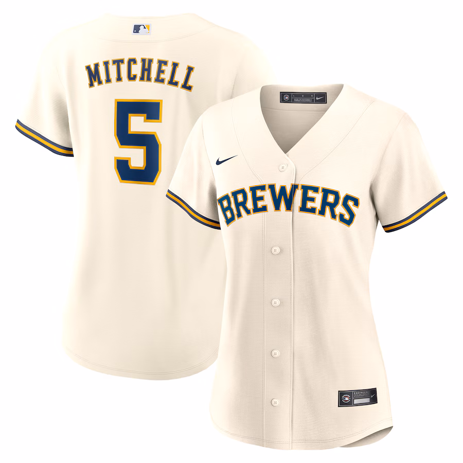 Women's Milwaukee Brewers Garrett Mitchell Nike White Home Replica Jersey - Jersey
