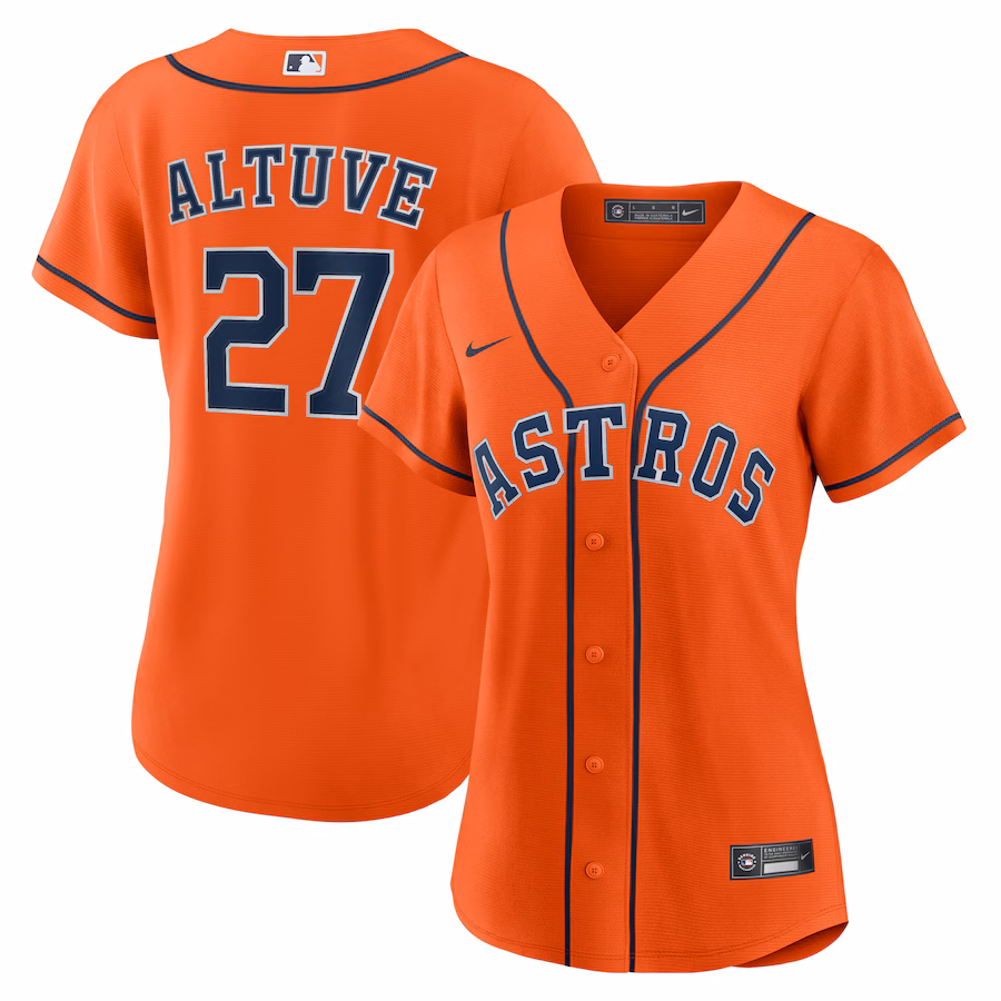 Women's Houston Astros Jose Altuve Nike Orange Alternate Replica Player Jersey - Jersey