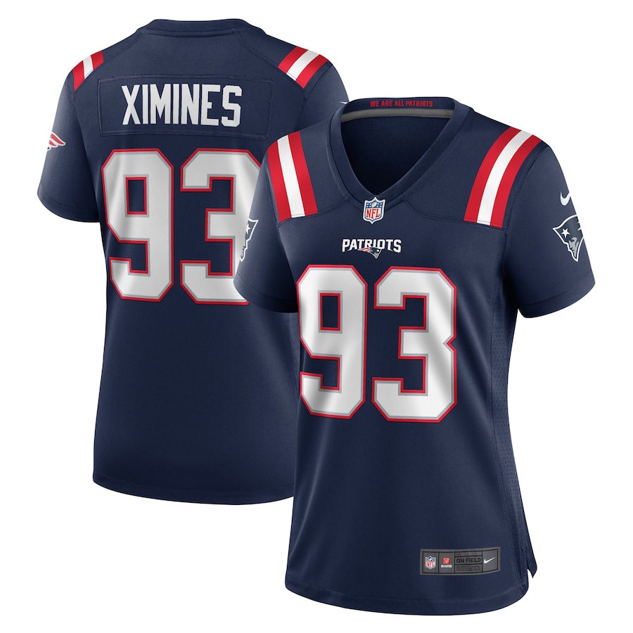 Women's New England Patriots Oshane Ximines Nike Navy Game Jersey - Jersey