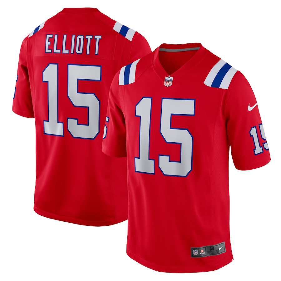 Men's New England Patriots Ezekiel Elliott Nike Red Alternate Game Player Jersey - Jersey