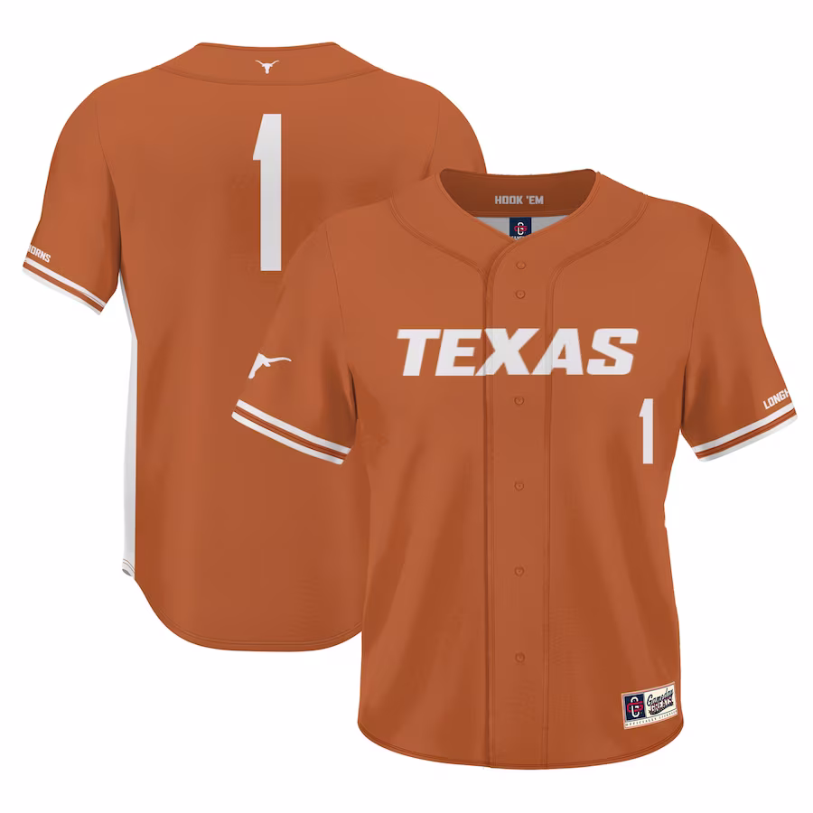 #1 Texas Longhorns GameDay Greats Youth Lightweight Baseball Jersey - Burnt Orange - Jersey