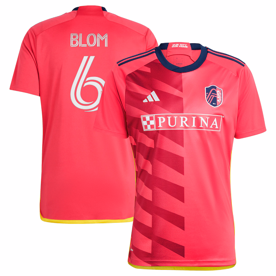 Men's St. Louis City SC Njabulo Blom adidas Red 2023 CITY Kit Replica Jersey - Jersey