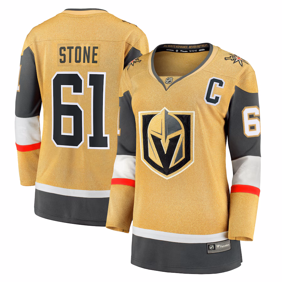 Women's Vegas Golden Knights Mark Stone Fanatics Gold Captain Patch Home Breakaway Player Jersey - Jersey