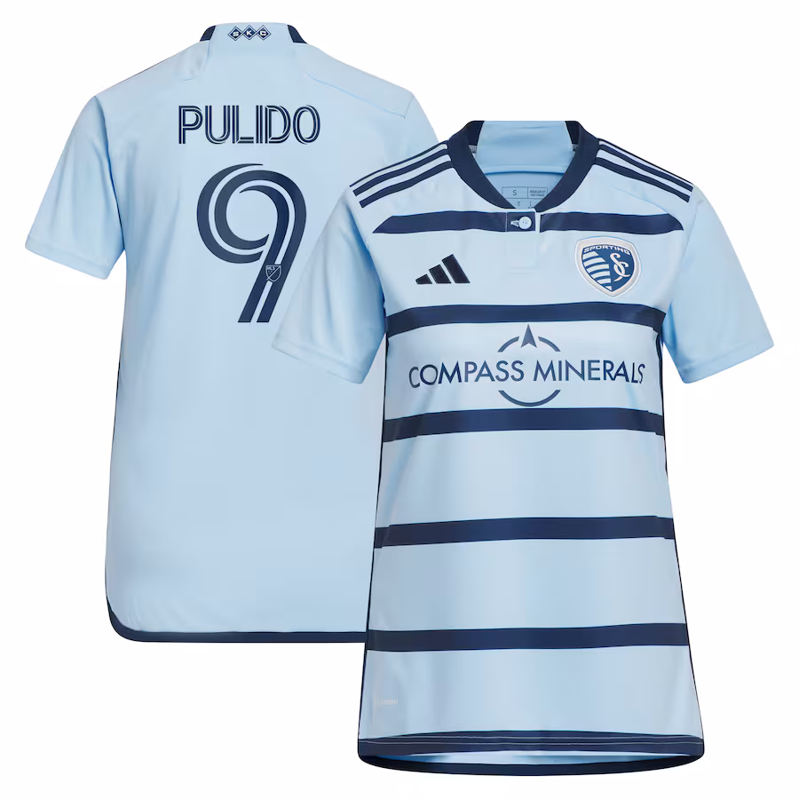 Women's Sporting Kansas City Alan Pulido adidas Light Blue 2023 Hoops 4.0 Replica Player Jersey - Jersey