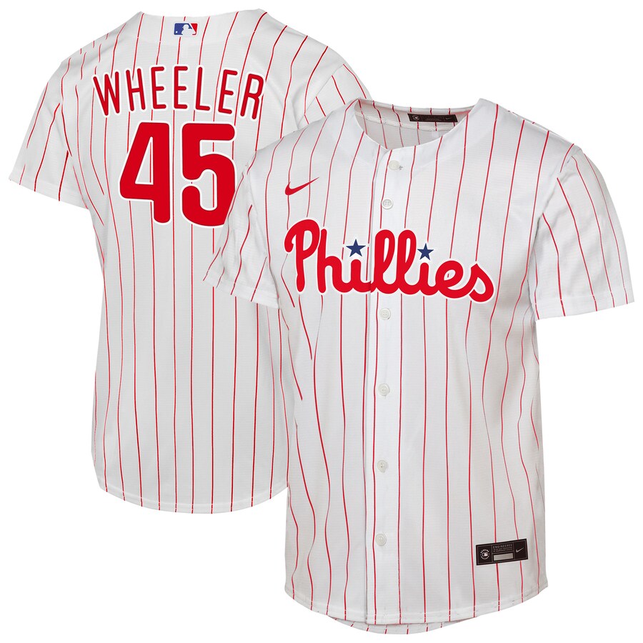 Youth Philadelphia Phillies Zack Wheeler Nike White Home Replica Player Jersey - Jersey