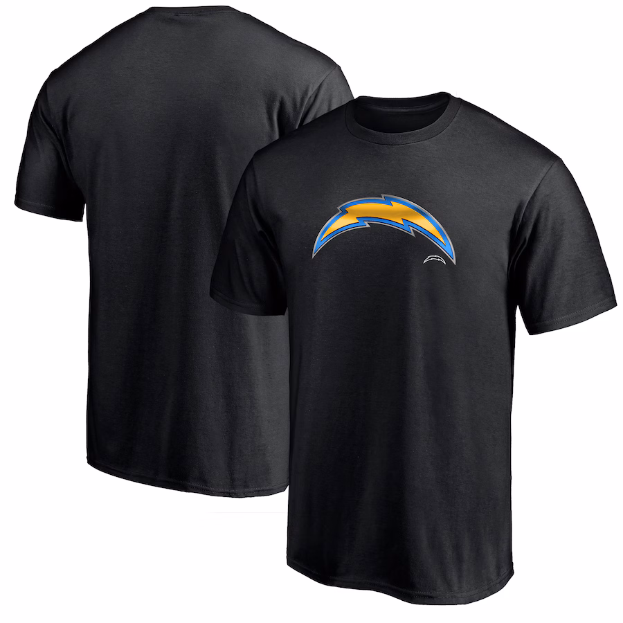 Men's Los Angeles Chargers Black Midnight Mascot Logo T-Shirt - Jersey