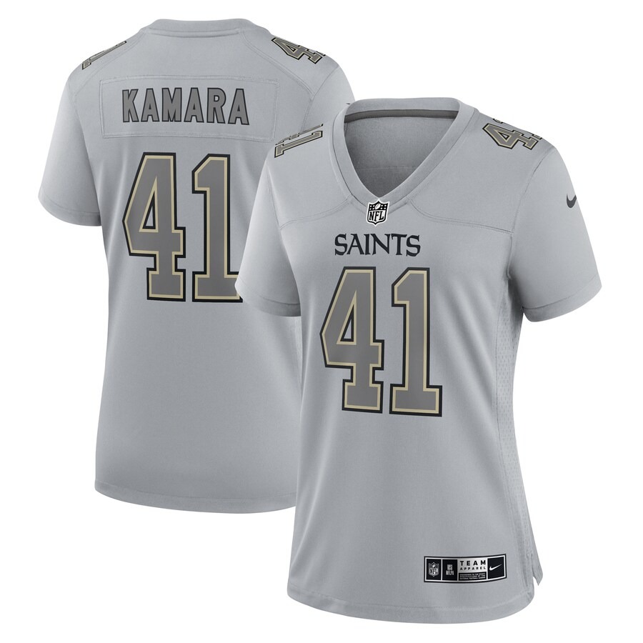 Women's New Orleans Saints Alvin Kamara Nike Gray Atmosphere Fashion Game Jersey - Jersey