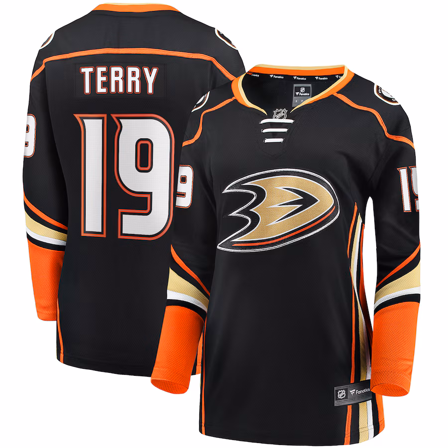 Women's Anaheim Ducks Troy Terry Fanatics Black Home Team Breakaway Player Jersey - Jersey