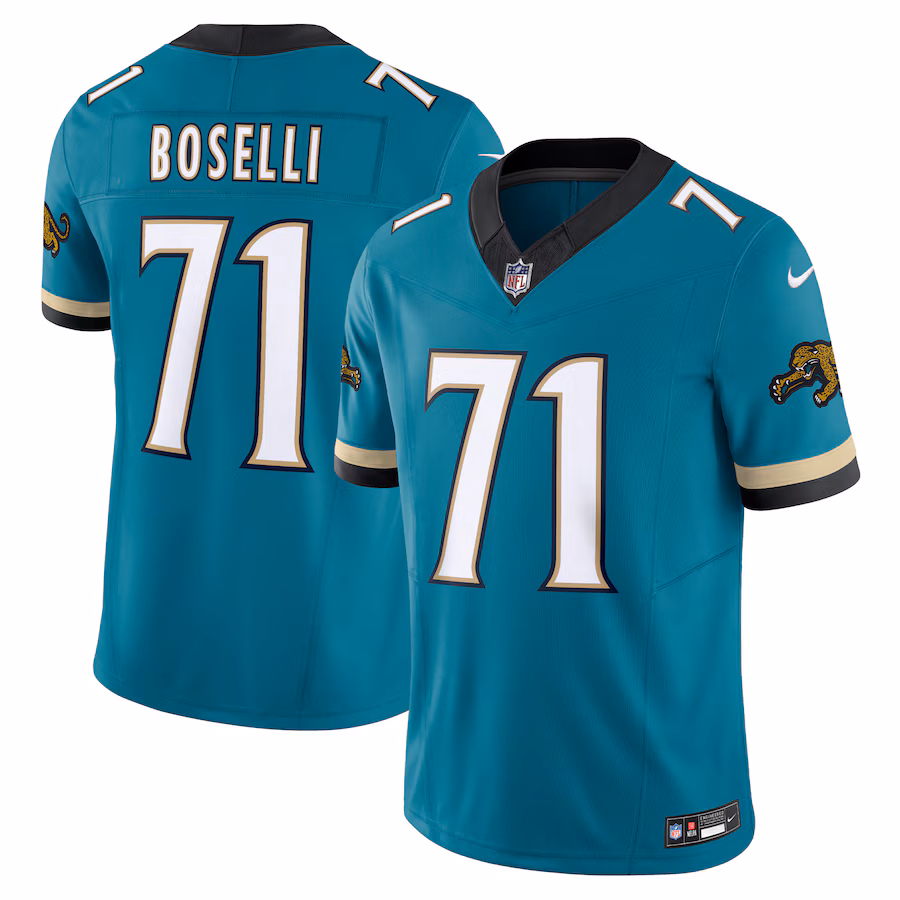 Men's Jacksonville Jaguars Tony Boselli Nike Teal Prowler Throwback Vapor F.U.S.E. Limited Retired Player Jersey - Jersey