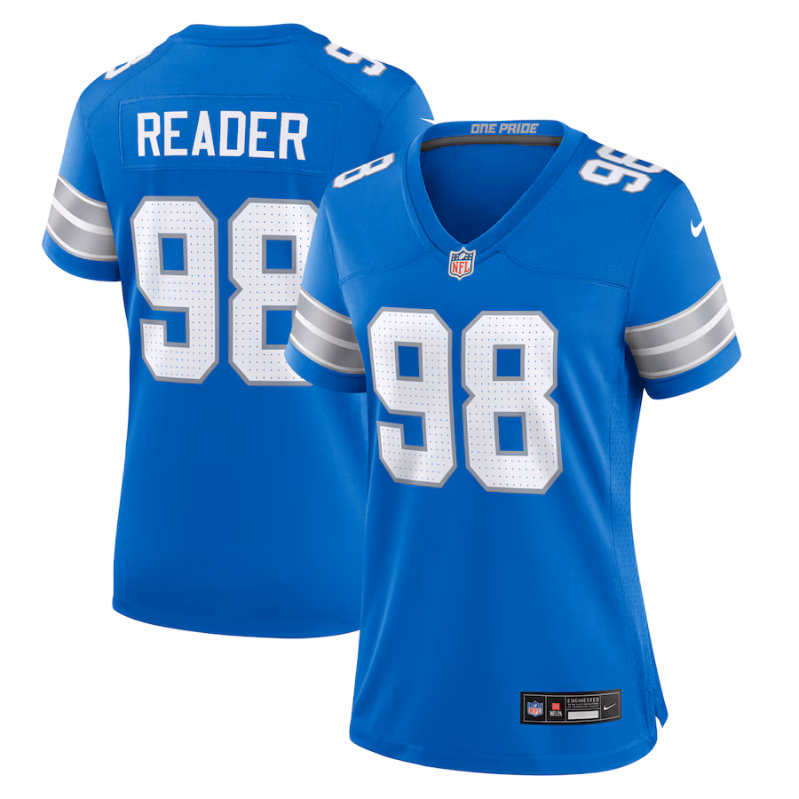 Women's Detroit Lions D.J. Reader Nike  Blue Team Game Jersey - Jersey