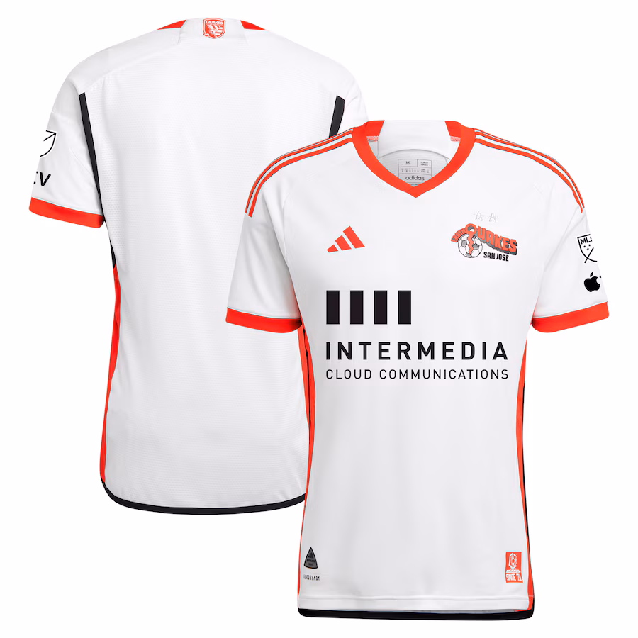 Men's San Jose Earthquakes  adidas White 2024 The 50 Kit Authentic Jersey - Jersey