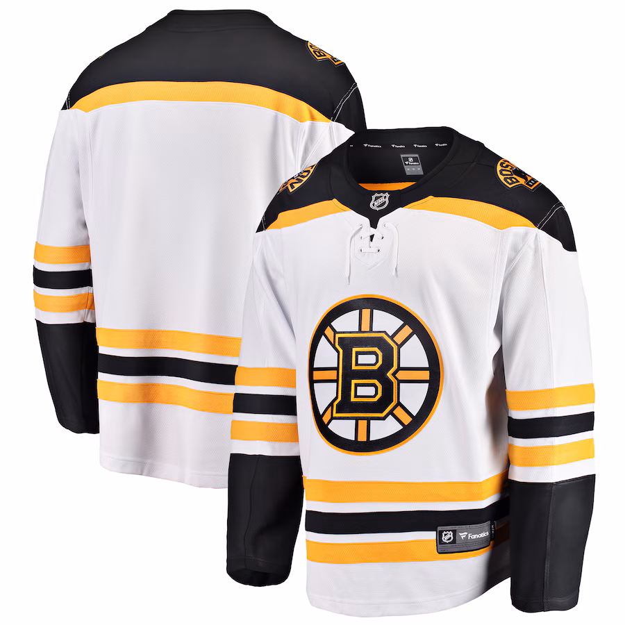 Youth Boston Bruins Fanatics White Away Breakaway Jersey - Jersey