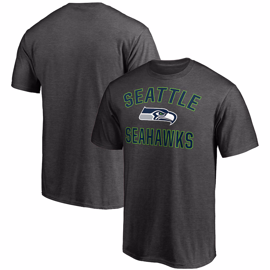 Men's Seattle Seahawks Fanatics Heather Charcoal Victory Arch T-Shirt - Jersey