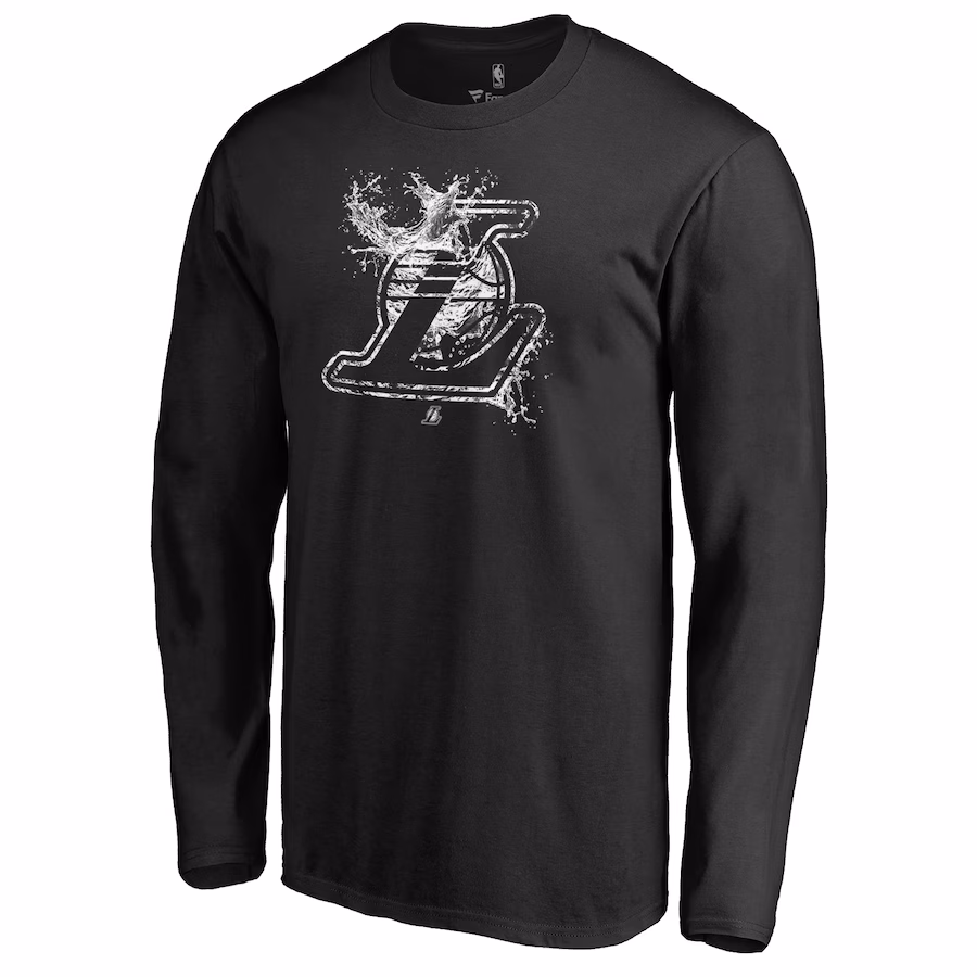 Men's Los Angeles Lakers Black Splash Long Sleeve T-Shirt - Jersey