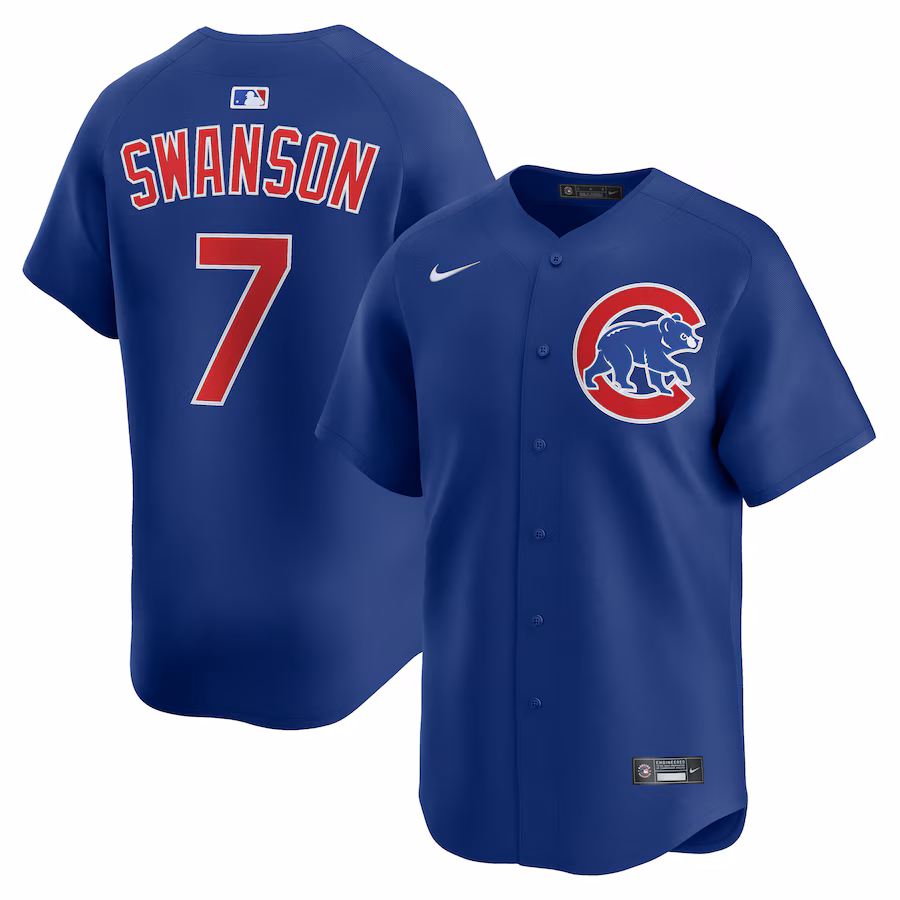 Men's Chicago Cubs Dansby Swanson Nike Royal Alternate Limited Jersey - Jersey