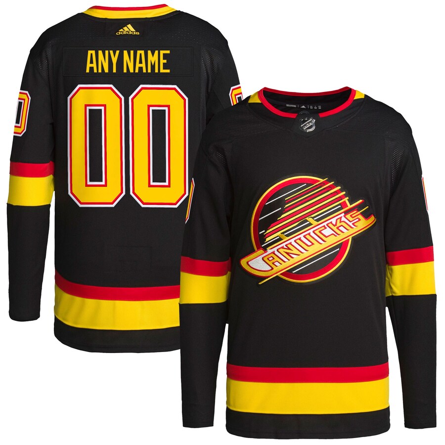 Men's Vancouver Canucks adidas Black Retro Primegreen Authentic Pro Custom Jersey - Jersey