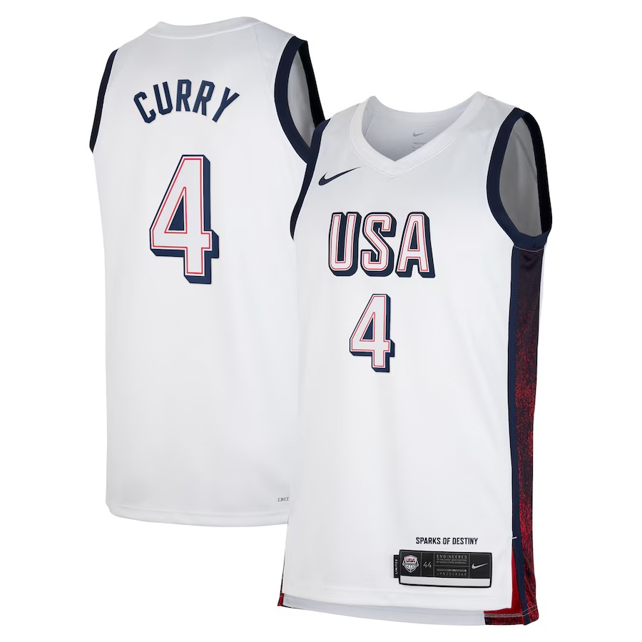 Unisex Men's USA Basketball Stephen Curry Nike White 2024 Swingman Player Jersey - Jersey