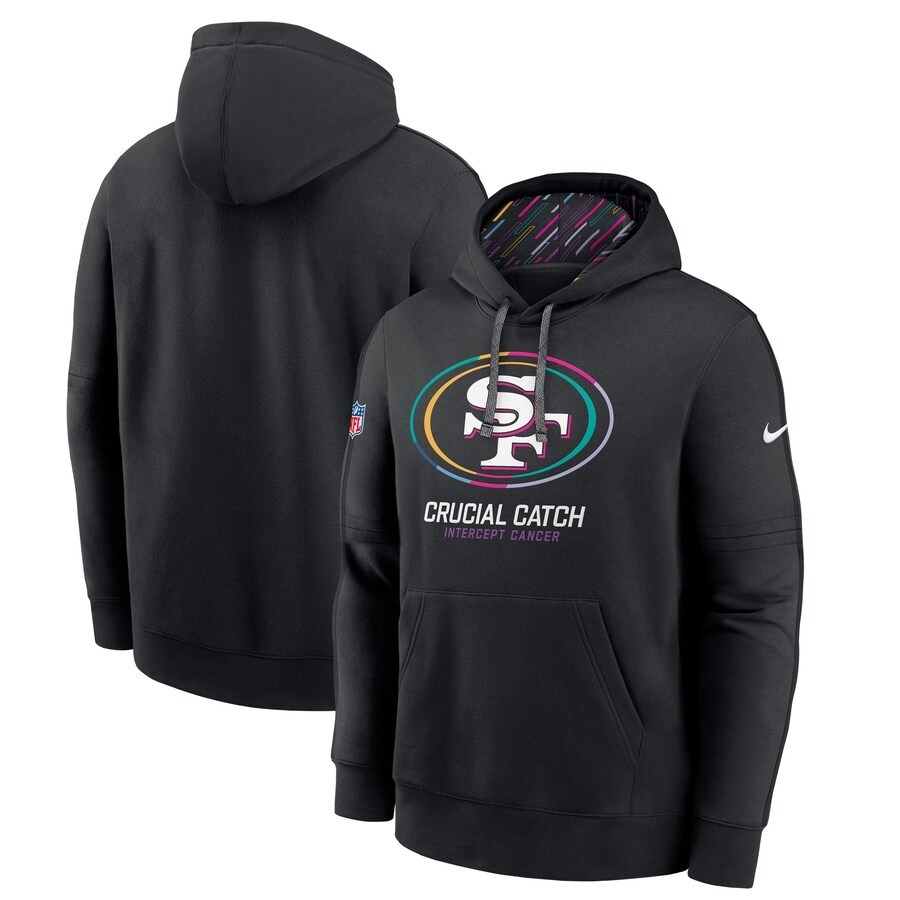 Men's San Francisco 49ers Nike Black 2024 NFL Crucial Catch Big & Tall Club Pullover Hoodie - Jersey