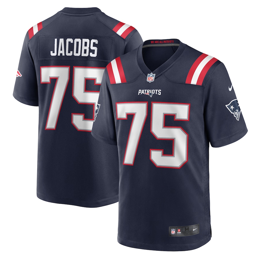 Men's New England Patriots Demontrey Jacobs Nike Navy Game Jersey - Jersey