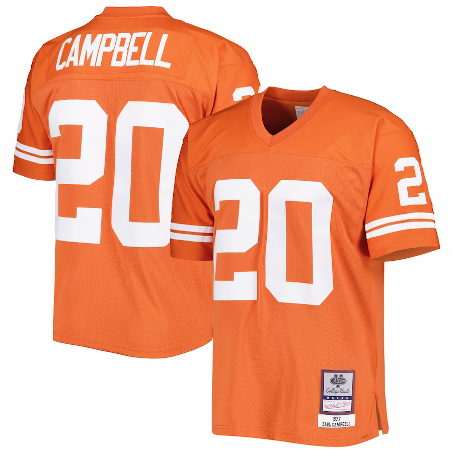 Earl Campbell Texas Longhorns Mitchell & Ness Throwback Jersey - Texas Orange - Jersey