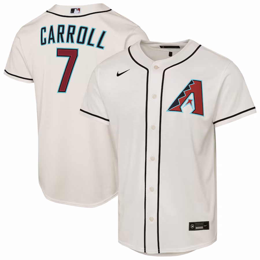 Youth Arizona Diamondbacks Corbin Carroll Nike Cream Home Replica Player Jersey - Jersey
