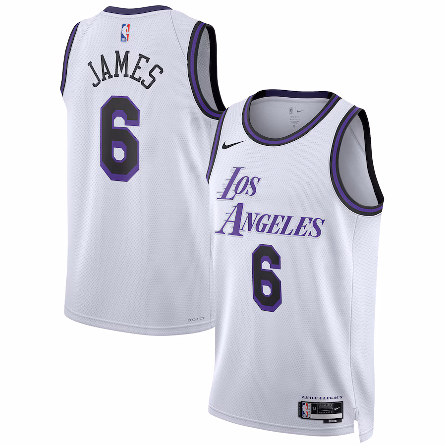Unisex Los Angeles Lakers LeBron James Nike White 2022/23 Swingman Jersey - City Edition - Jersey