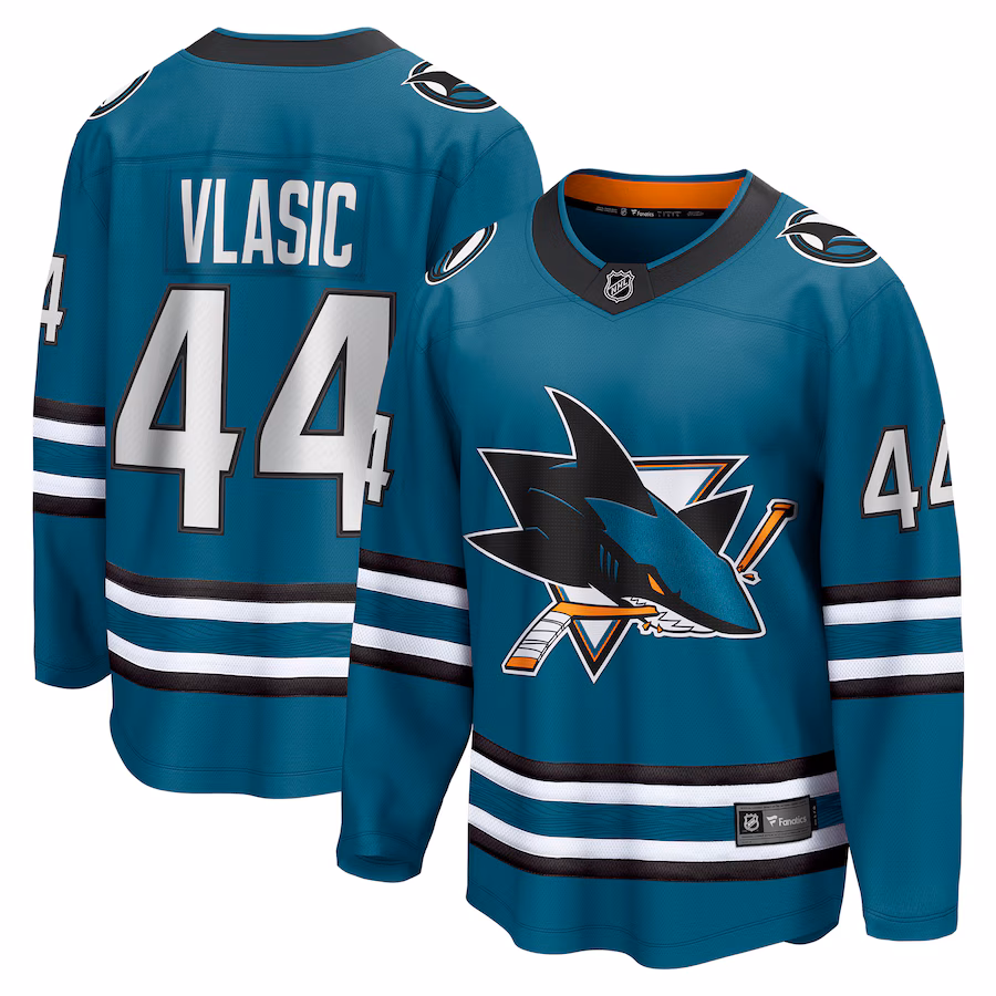 Men's San Jose Sharks Marc-Edouard Vlasic Fanatics Teal Home Breakaway Player Jersey - Jersey