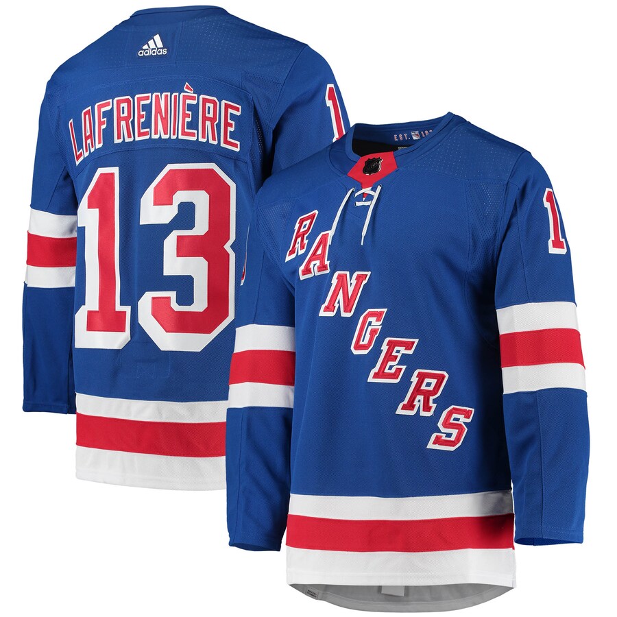 Men's New York Rangers Alexis Lafreniere adidas Blue Home Primegreen Authentic Pro Player Jersey - Jersey