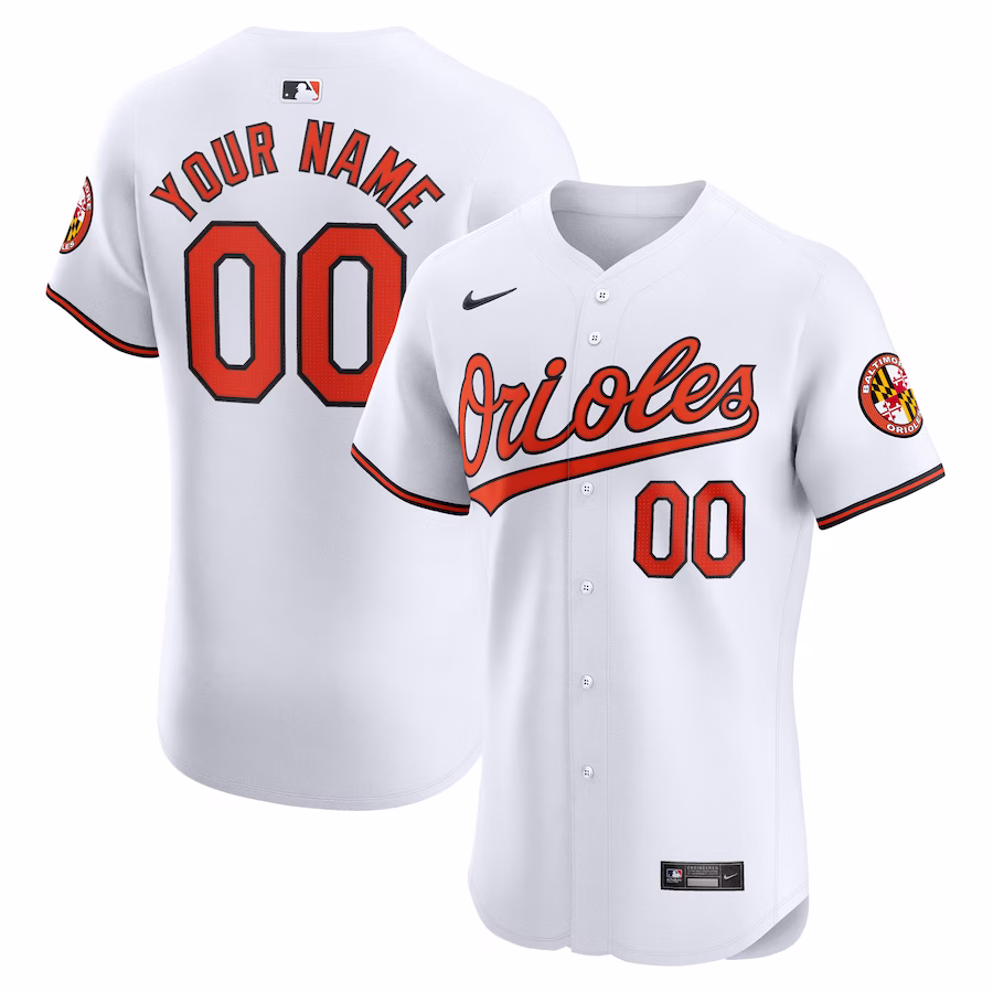 Men's Baltimore Orioles Nike White Home Elite Custom Jersey - Jersey