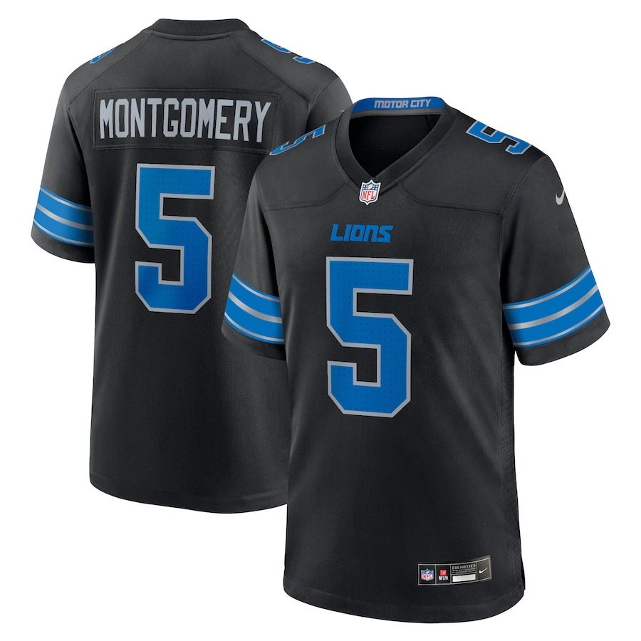 Men's Detroit Lions David Montgomery Nike Black 2nd Alternate Game Jersey - Jersey