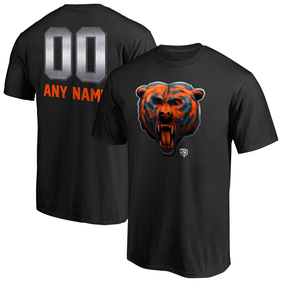 Men's Chicago Bears Black Personalized Midnight Mascot T-Shirt - Jersey