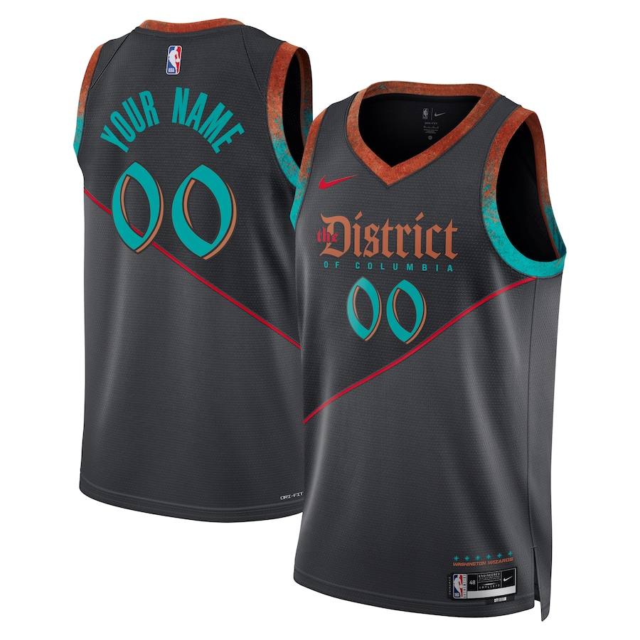 Unisex Washington Wizards  Nike Black 2023/24 Custom Swingman Jersey - City Edition - Jersey