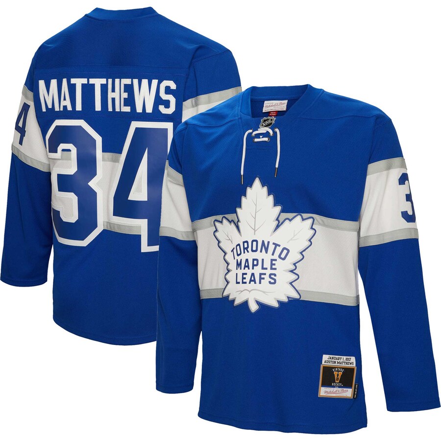 Men's Toronto Maple Leafs Auston Matthews Mitchell & Ness Blue 2017 Blue Line Player Jersey - Jersey