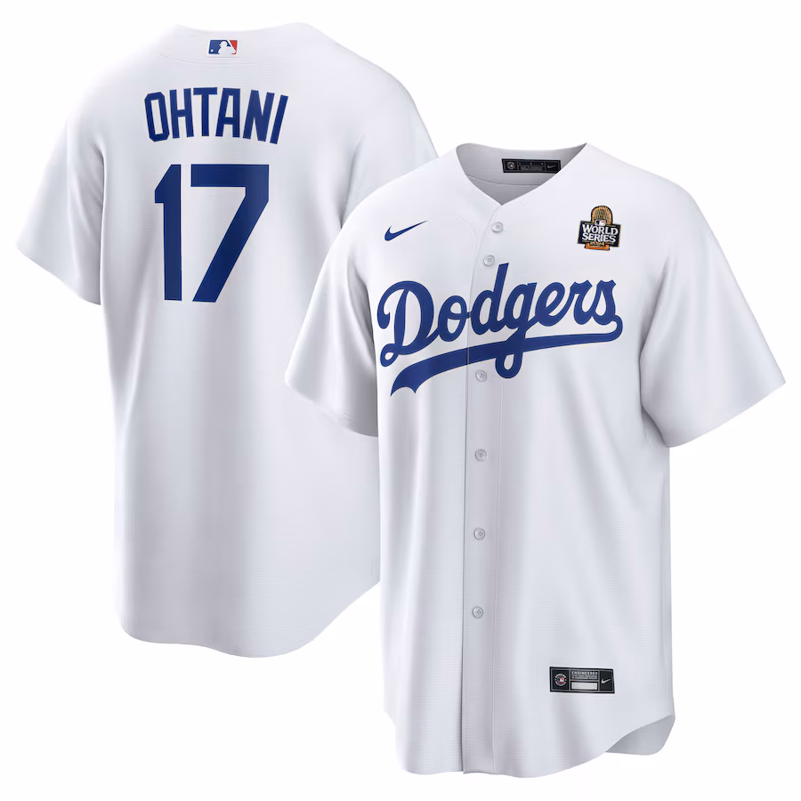 Men's Los Angeles Dodgers Shohei Ohtani Nike White 2024 World Series Home Replica Player Jersey - Jersey
