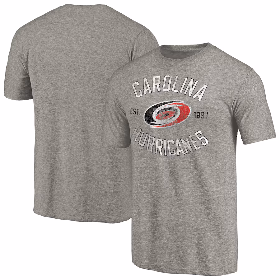 Men's Carolina Hurricanes Ash Heritage Tri-Blend T-Shirt - Jersey