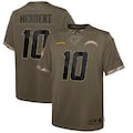 Men's Los Angeles Chargers #10 Justin Herbert 2022 Olive Salute To Service Limited Stitched Jersey - Jersey