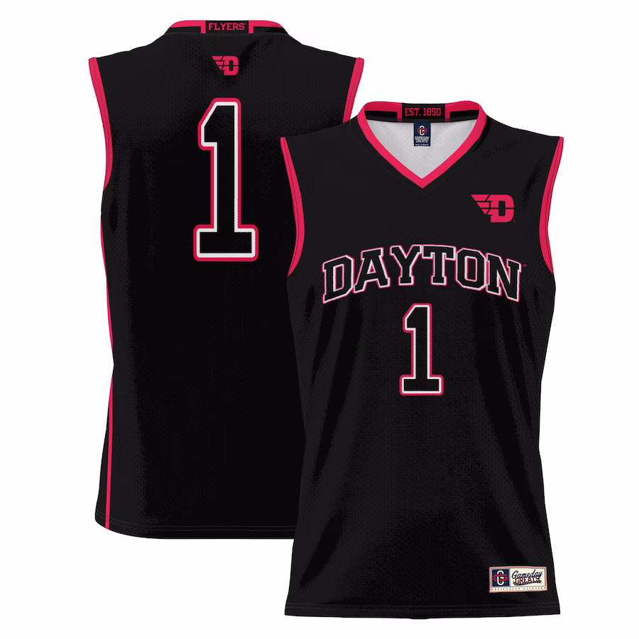 #1 Dayton Flyers GameDay Greats Youth Lightweight Basketball Jersey - Black - Jersey