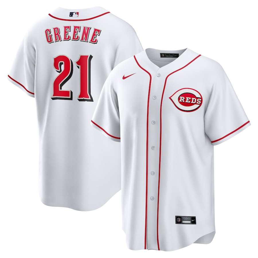 Men's Cincinnati Reds Hunter Greene Nike White Home Replica Jersey - Jersey