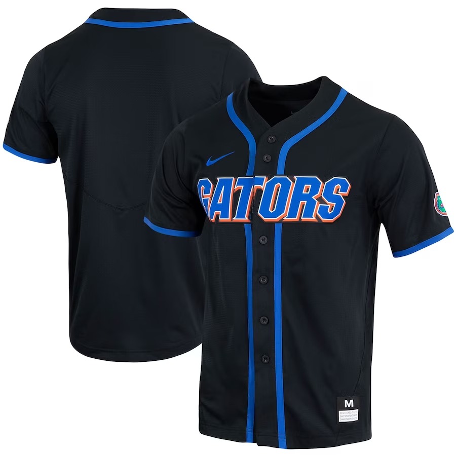 Florida Gators Nike Replica Full-Button Baseball Jersey - Black - Jersey