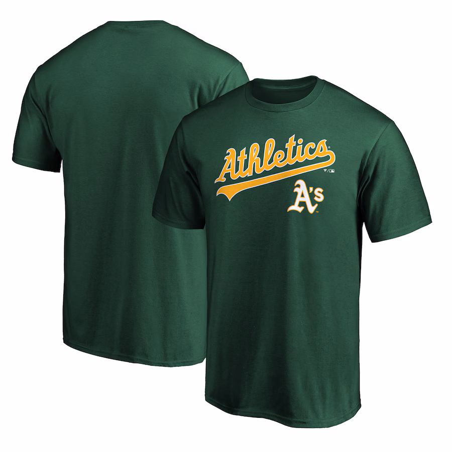 Men's Athletics Green Team Lock Up Wordmark T-Shirt - Jersey