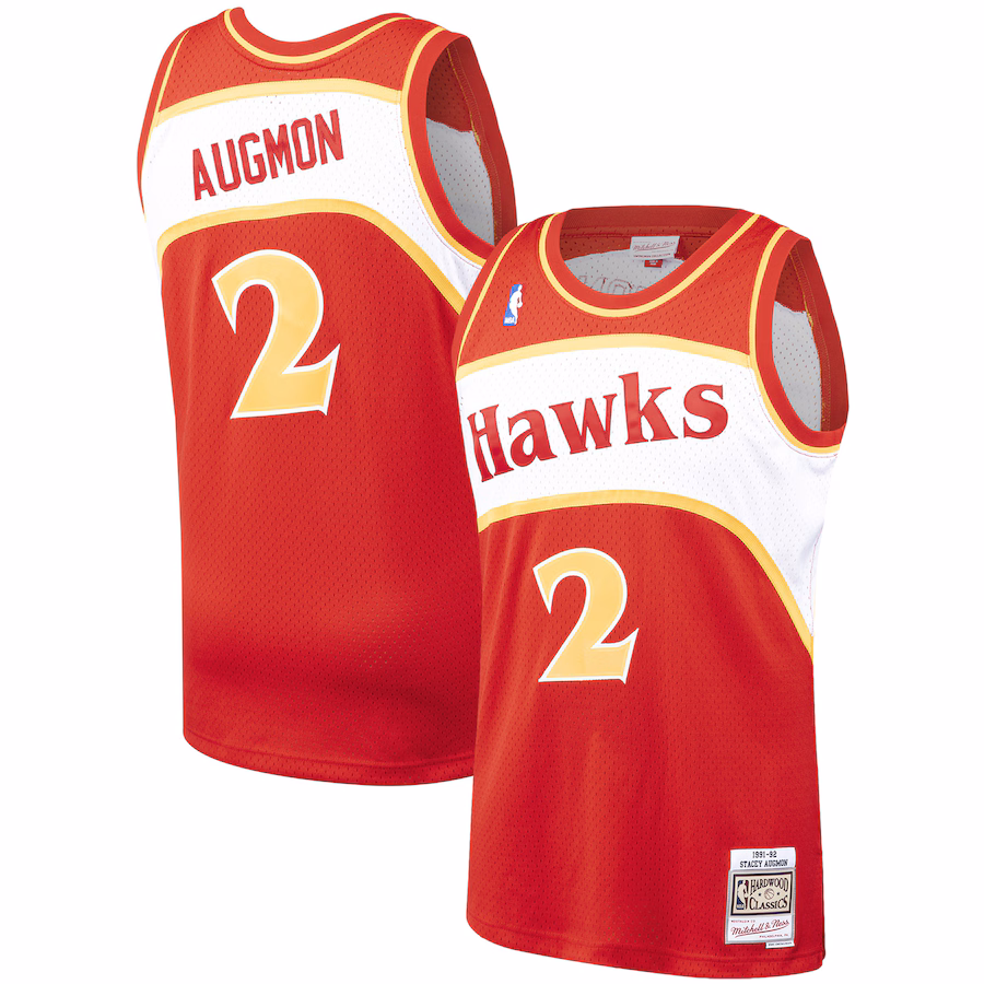 Men's Atlanta Hawks Stacey Augmon Mitchell & Ness Red 1991/92 Hardwood Classics Swingman Jersey - Jersey