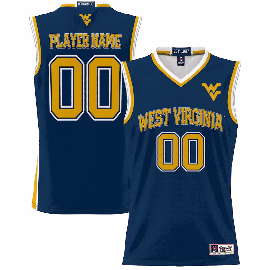 West Virginia Mountaineers GameDay Greats Youth NIL Pick-A-Player Lightweight Basketball Jersey - Navy - Jersey